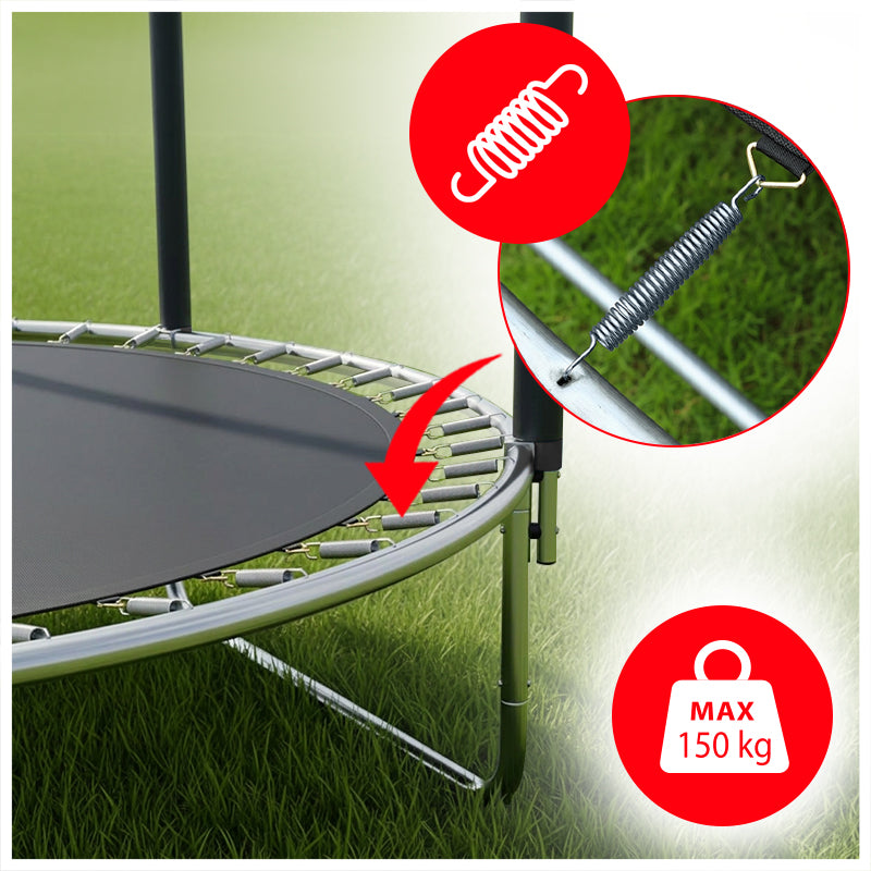 TRAMPOLINA OGRODOWA DLA DZIECI SKY 10FT CZARNO-POMARAŃCZOWA 305 CM 10FT-SKY-305-OR
