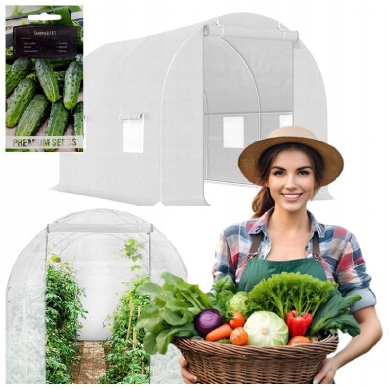 TUNEL OGRODOWY FOLIOWY SZKLARNIA 4m2 TF02W 2x2m BIAŁY TF02W-2X2-WHITE