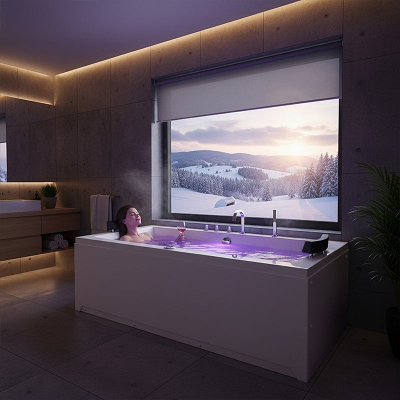 WANNA Z HYDROMASAŻEM Z PODGRZEWACZEM RAMONA 640H BIAŁA 180x90 CM
