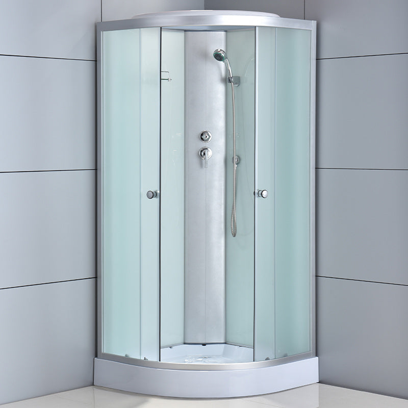 KABINA PRYSZNICOWA PÓŁOKRĄGŁA Z BRODZIKIEM WSH303B MAT CHROM 90x90 CM WSH303B-MAT-90