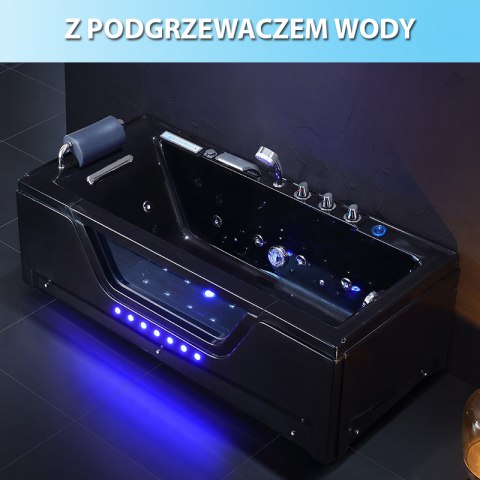 WANNA Z HYDROMASAŻEM GOMERA 938C CZARNA 162x76 CM GOMERA-938C-BL