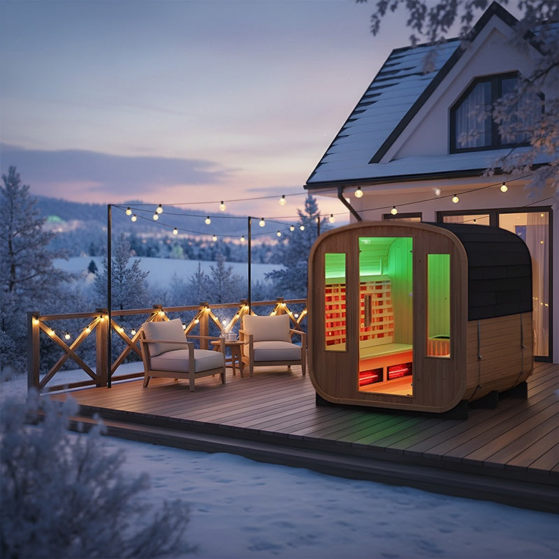 SAUNA OGRODOWA FIŃSKA / INFRARED BECZKA HAMAR 4-6 OSOBOWA 180x200 CM HAMAR