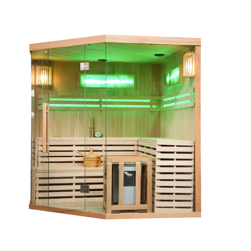 SAUNA FIŃSKA WYSOKOTEMPERATUROWA Z PIECEM KEMI6/HARVI 5-6 OSOBOWA 200x200 KEMI6