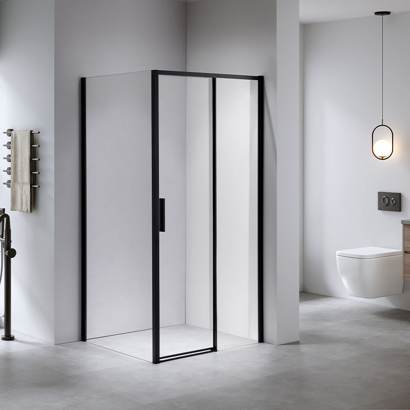 KABINA PRYSZNICOWA PROSTOKĄTNA SUPER SLIM NOVA CZARNA 90x80 CM 6 MM NOVA-BL-90X80
