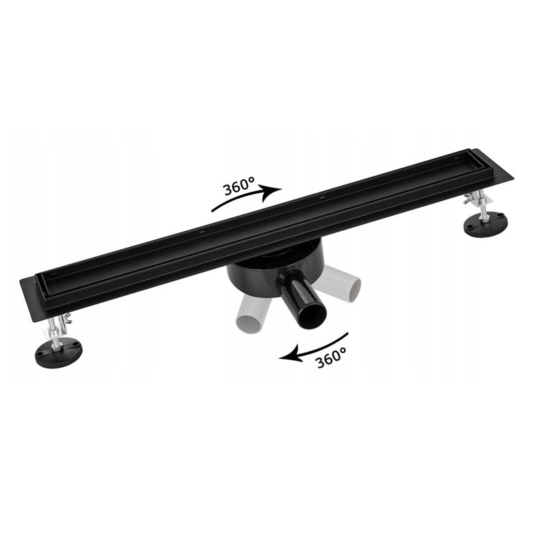 ODPŁYW LINIOWY OBROTOWY SLIM DL03 CZARNY 60 CM DL03-SLIM-BL60