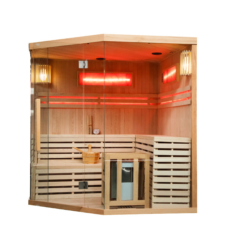 SAUNA FIŃSKA WYSOKOTEMPERATUROWA Z PIECEM KEMI6/HARVI 5-6 OSOBOWA 200x200 KEMI6
