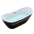 WANNA WOLNOSTOJĄCA RICA 513B CZARNA PRZELEW CHROM 160x75 CM RICA-513B-BL-160X75