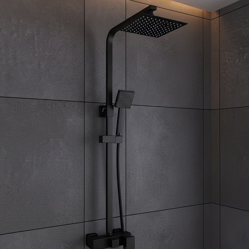 BATERIA PRYSZNICOWA Z TERMOSTATEM I DESZCZOWNICĄ F170B CZARNA F170B-BL