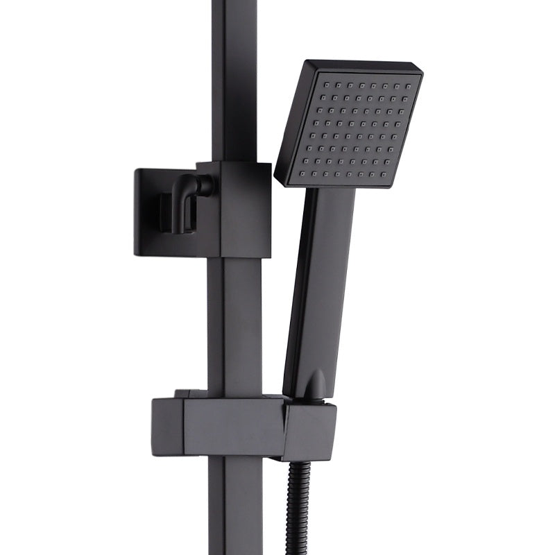 BATERIA PRYSZNICOWA Z TERMOSTATEM I DESZCZOWNICĄ F170B CZARNA F170B-BL