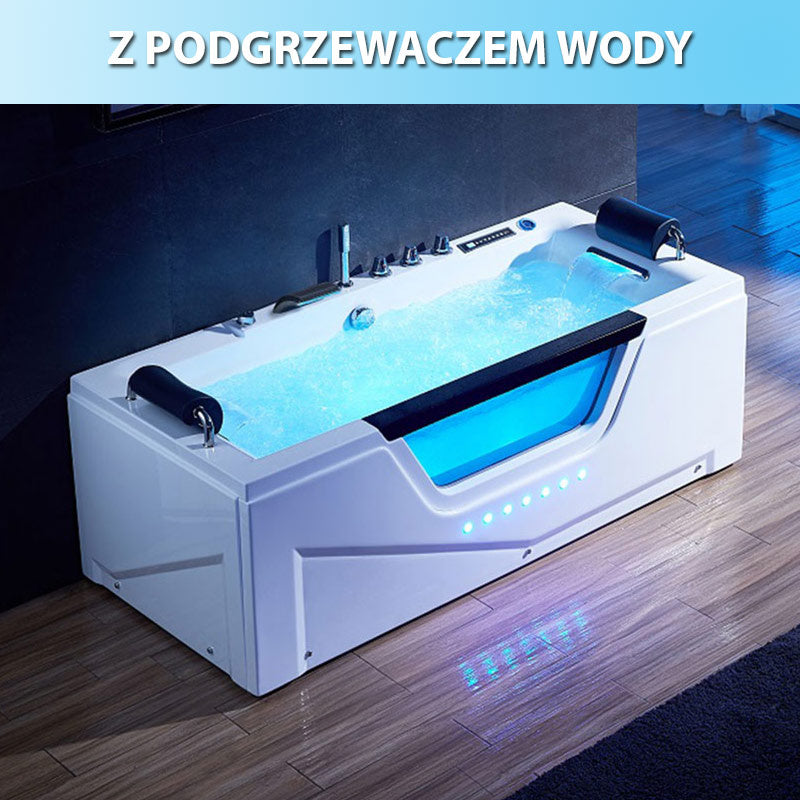 WANNA Z HYDROMASAŻEM Z PODGRZEWACZEM CARINA 938 BIAŁA 182x82 CM CARINA-938-182X82