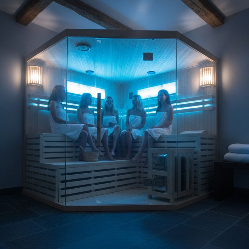 SAUNA FIŃSKA WYSOKOTEMPERATUROWA Z PIECEM KEMI6/HARVI 5-6 OSOBOWA 200x200 KEMI6