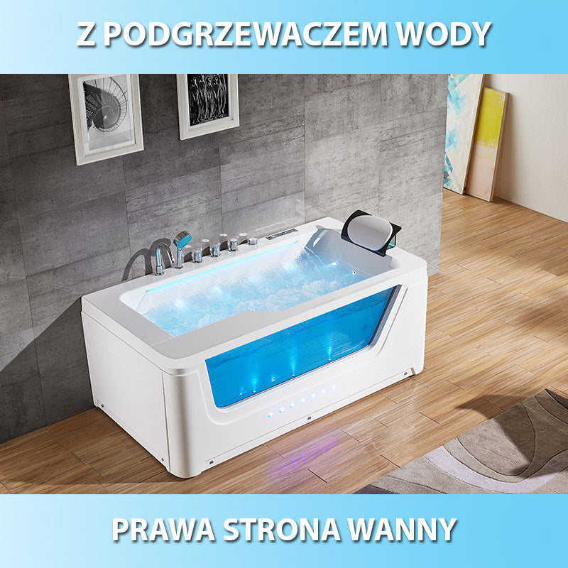 WANNA Z HYDROMASAŻEM NEVADA 912 BIAŁA 170x90 CM NEVADA-912-WH