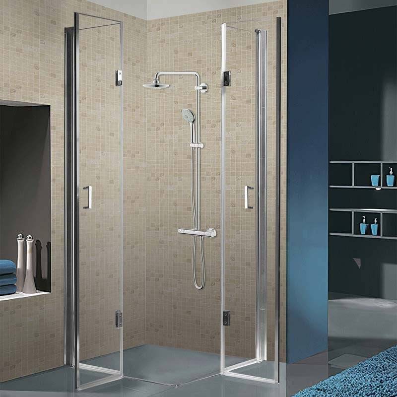 KABINA PRYSZNICOWA KWADRATOWA + BRODZIK KZ1290B/SXL02B CHROM/CZARNY 90x90 KZ1290B+SXL02B-BL