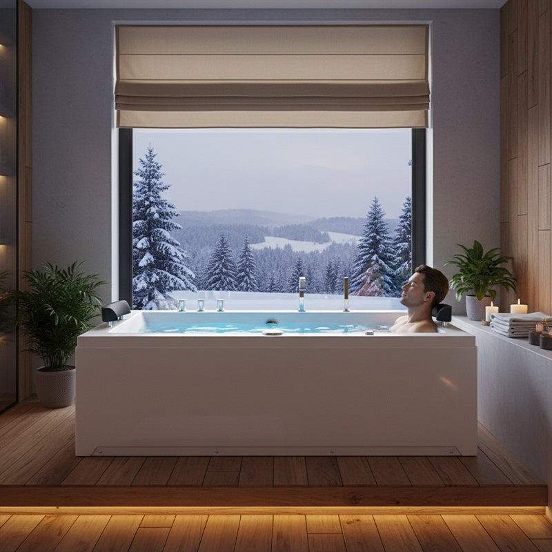 WANNA Z HYDROMASAŻEM Z PODGRZEWACZEM RAMONA 640H BIAŁA 180x90 CM