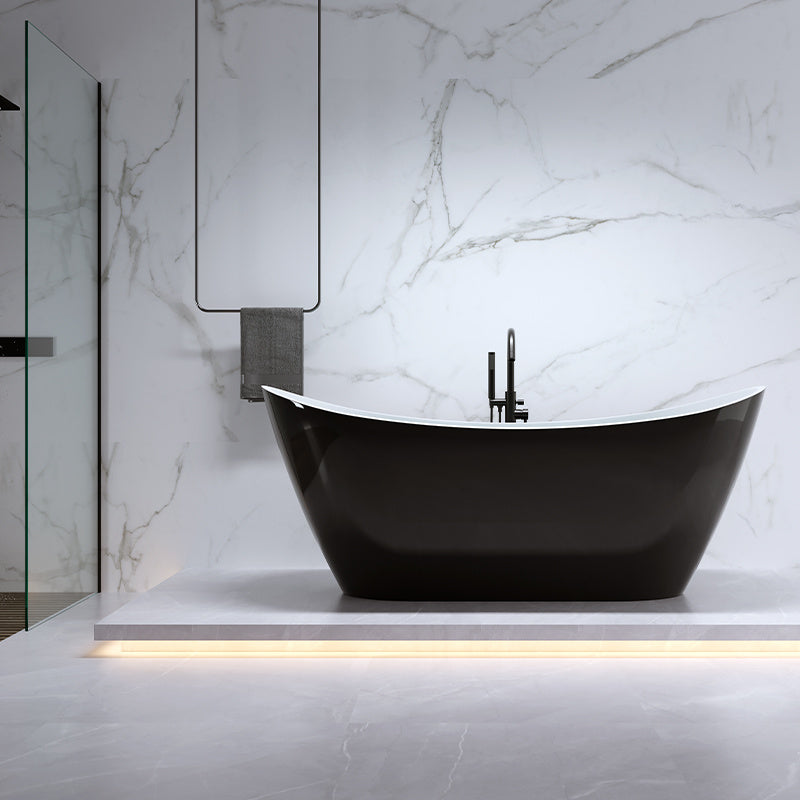 WANNA WOLNOSTOJĄCA RICA 513B CZARNA PRZELEW CHROM 160x75 CM RICA-513B-BL-160X75