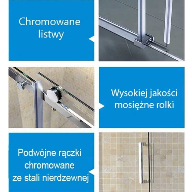 KABINA PRYSZNICOWA PROSTOKĄTNA BS15B CZARNA 110x80 CM BS15B-110X80