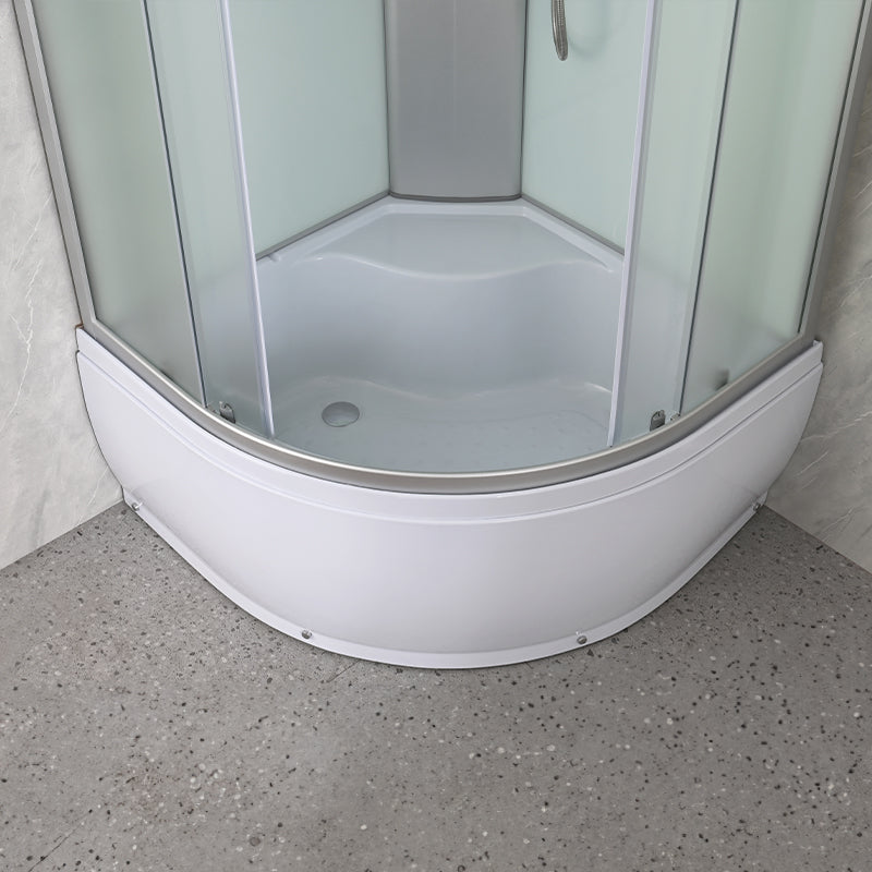 KABINA PRYSZNICOWA PÓŁOKRĄGŁA Z BRODZIKIEM WSH301B MAT CHROM 90x90 CM WSH301B-MAT-90