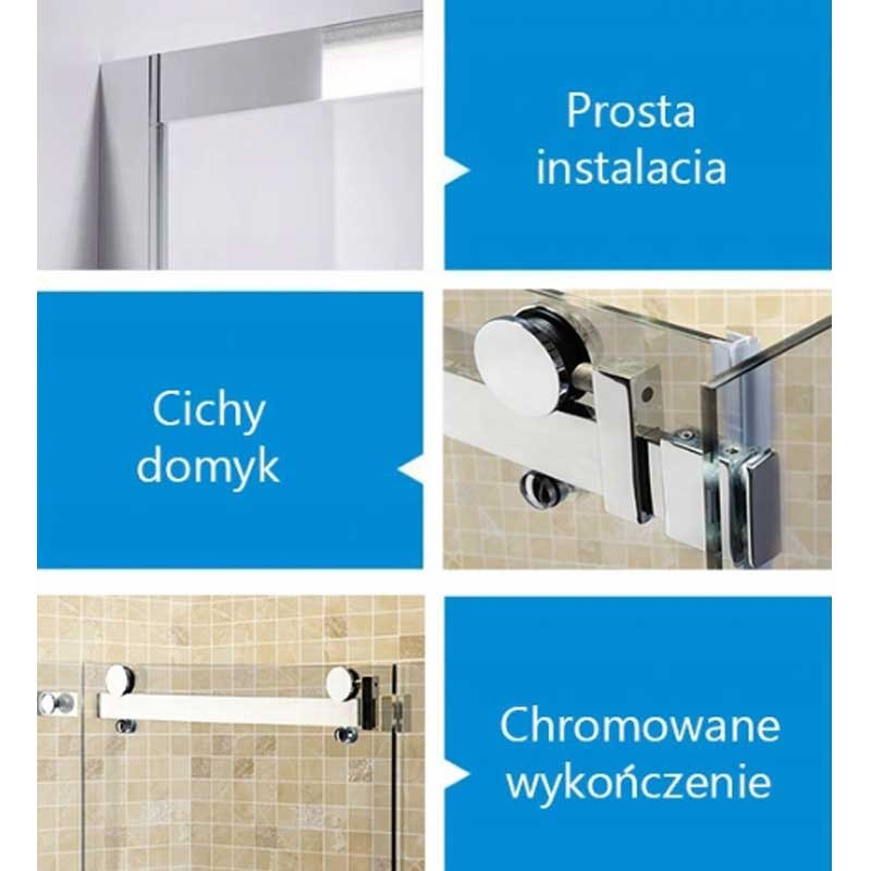 KABINA PRYSZNICOWA PROSTOKĄTNA BS15B CZARNA 110x80 CM BS15B-110X80