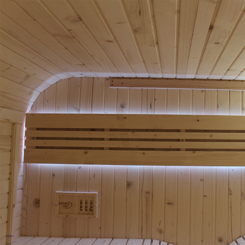 SAUNA OGRODOWA FIŃSKA BECZKA Z PIECEM MOLDE 2-4 OSOBOWA 180x200 CM