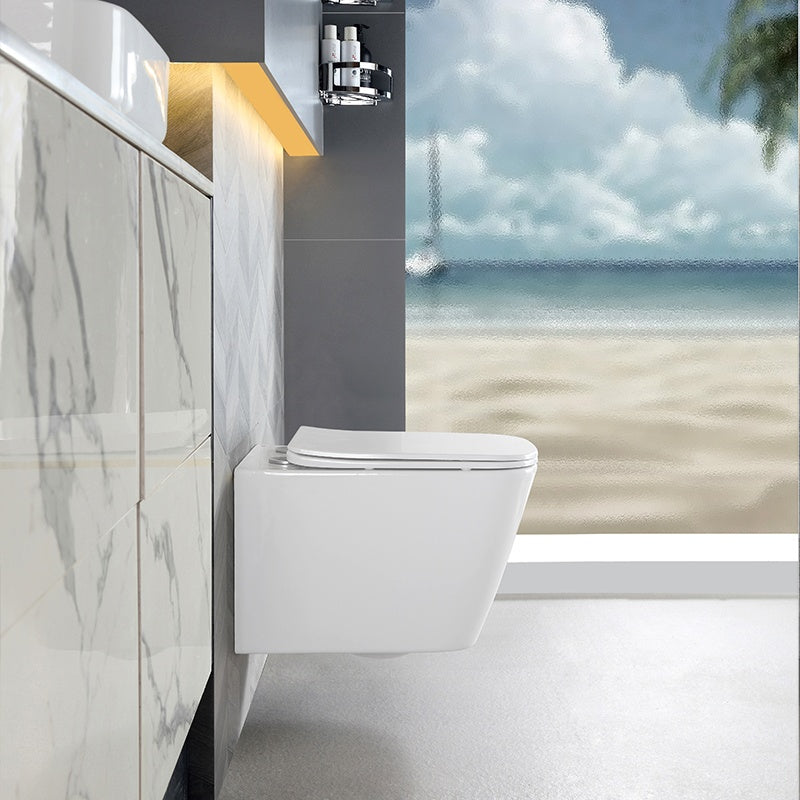 MISKA WC WISZĄCA RIMLESS RAIN-WH-RIM-03 BIAŁA DESKA WOLNOOPADAJĄCA DUROPLAST RAIN-WH-RIM-03
