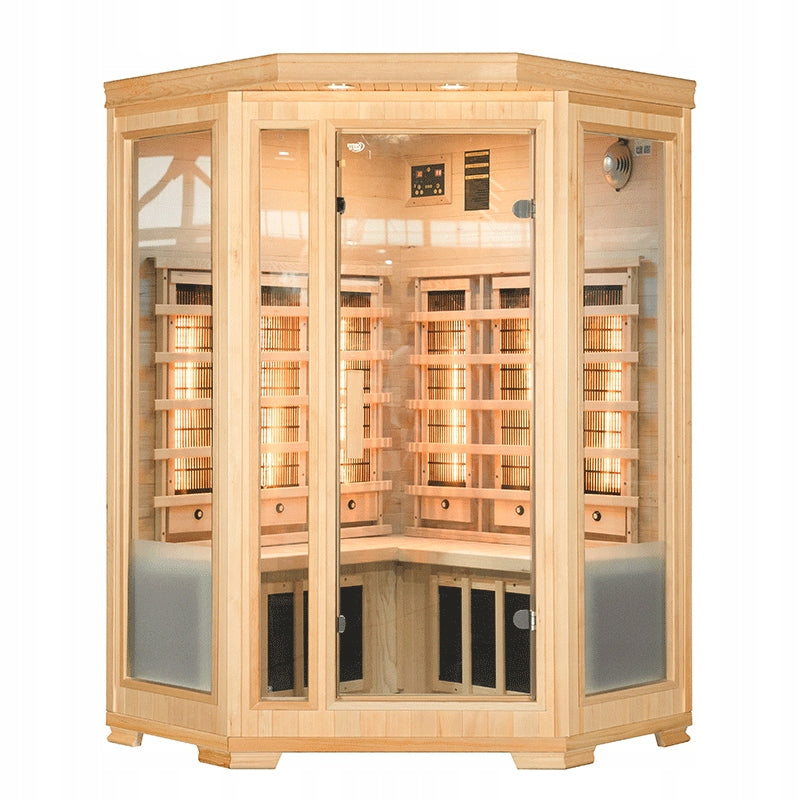 SAUNA SUCHA INFRARED NISKOTEMPERATUROWA BERGEN2 2-3 OSOBOWA 120x120 CM BERGEN2