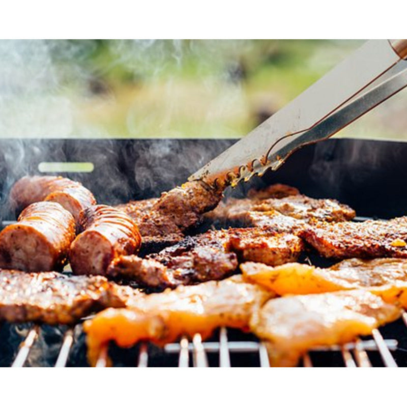 GRILL OGRODOWY WĘGLOWY Z POKRYWĄ I PÓŁKAMI VL14 SZARY VL14-GREY