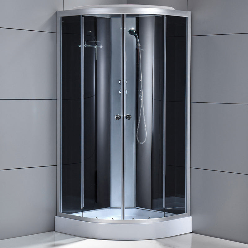 KABINA PRYSZNICOWA PÓŁOKRĄGŁA Z BRODZIKIEM WSH302A CHROM 80x80 CM WSH302A-80