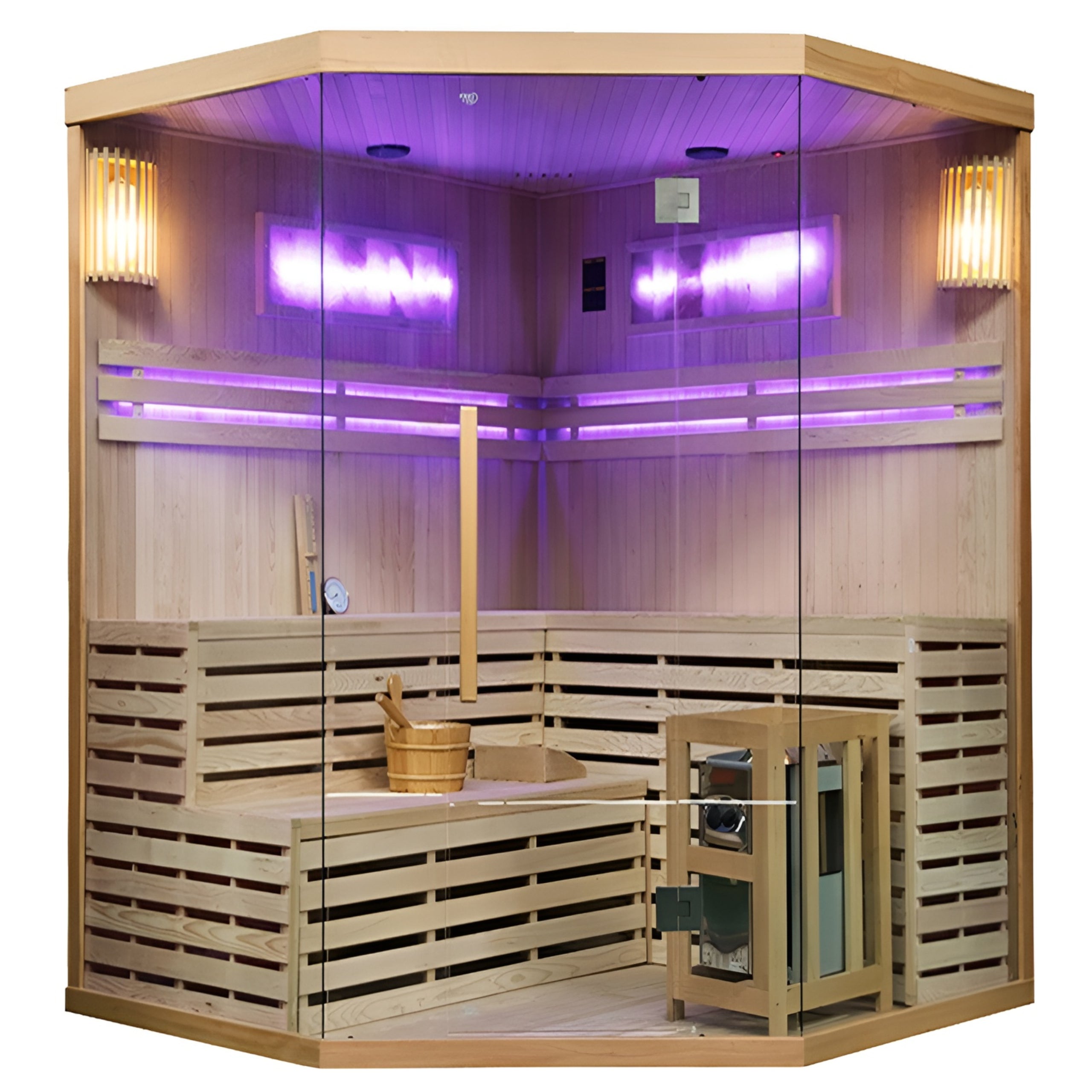 SAUNA FIŃSKA WYSOKOTEMPERATUROWA Z PIECEM KEMI6/HARVI 5-6 OSOBOWA 200x200 KEMI6