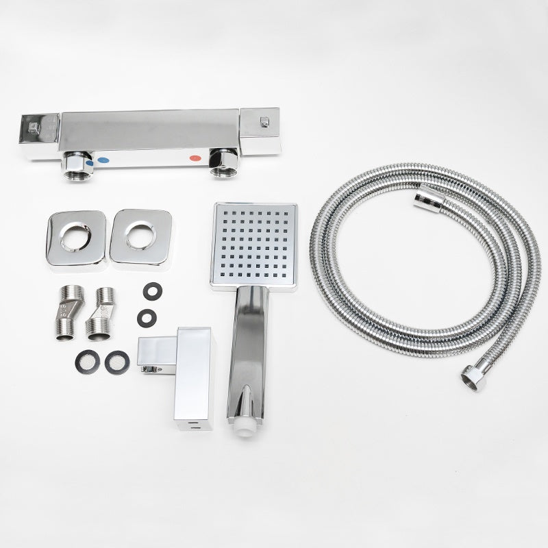 BATERIA WANNOWA ŚCIENNA PRYSZNICOWA ZESTAW Z TERMOSTATEM T202A CHROM T202A