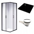 KABINA PRYSZNICOWA KWADRATOWA Z BRODZIKIEM BL30B/ST02B CZARNA/CZARNY 90x90