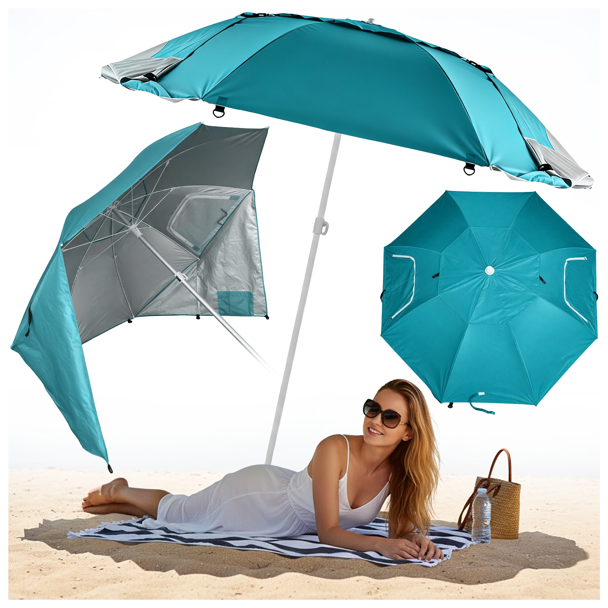PARASOL PLAŻOWY OGRODOWY BALKONOWY TRITON 1A NIEBIESKI 180 CM TRITON-1A-BLUE