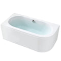 WANNA PRZYŚCIENNA Z OBUDOWĄ EBI LEWA BIAŁA PRZELEW CHROM 150x75 CM EBI-L-150X75-OBUD