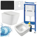 ZESTAW PODTYNKOWY WC STELAŻ GEBERIT DUOFIX MISKA AQUA-WH-03 PRZYCISK CZARNY ZES-AQUA-7