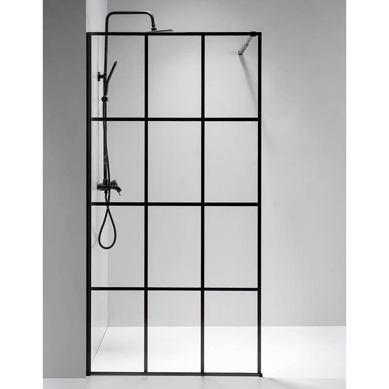 ŚCIANKA PRYSZNICOWA SH04B CZARNA 80 CM 8 MM SH04B-BL-80