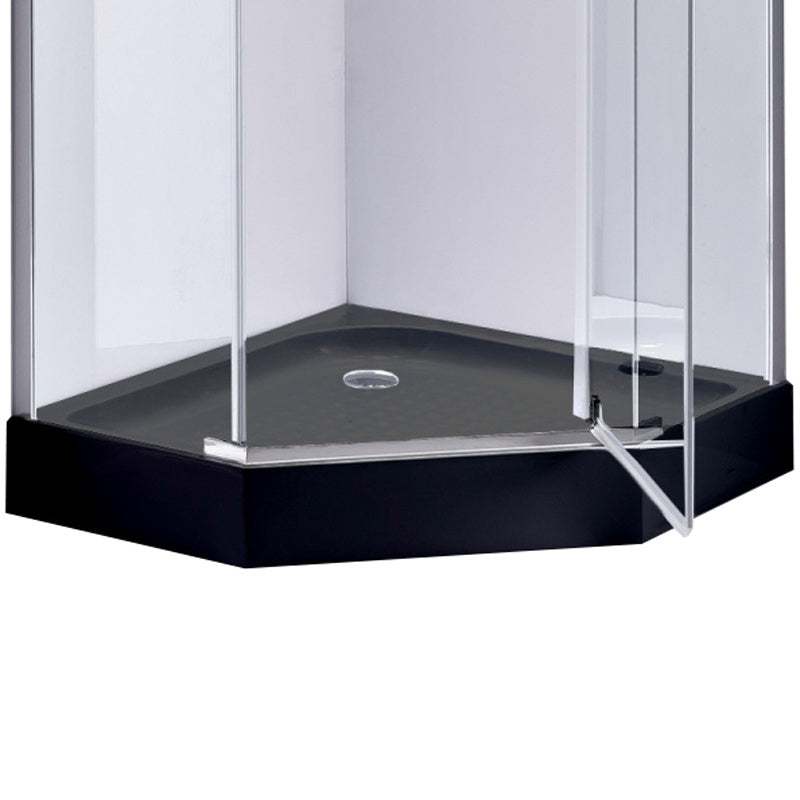 BRODZIK PRYSZNICOWY PIĘCIOKĄTNY WYSOKI SXL07A CZARNY 80x80 CM SXL07A-BL-80