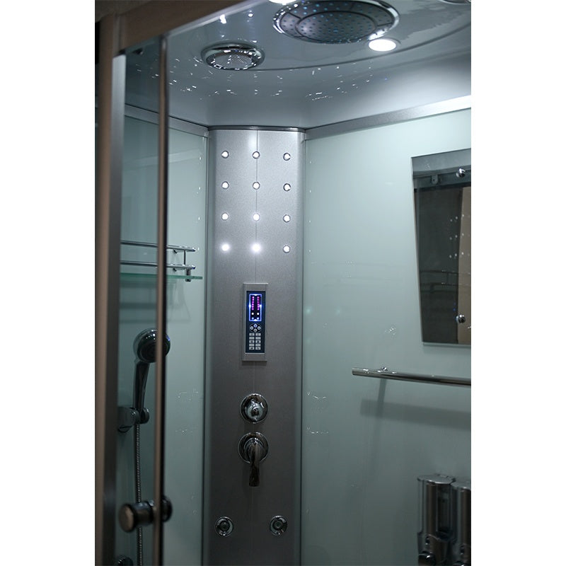 KABINA PRYSZNICOWA Z HYDROMASAŻEM I SAUNĄ WSH7106LWS LEWA BIAŁA 120x80 CM WSH7106LWS-120X80