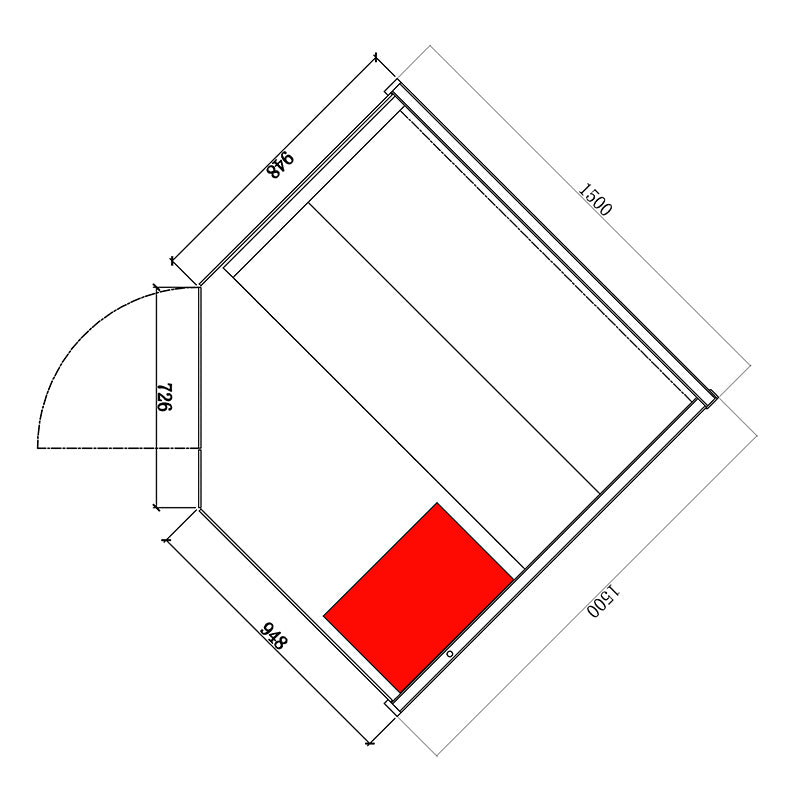 SAUNA FIŃSKA WYSOKOTEMPERATUROWA Z PIECEM KEMI4/HARVIA 4-5 OSOBOWA 150x150 KEMI4