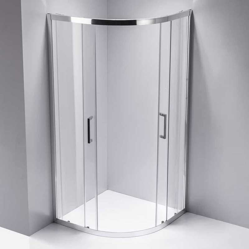 KABINA PRYSZNICOWA PÓŁOKRĄGŁA Z BRODZIKIEM KZ101A/SXL01A CHROM/CZARNY 80x80