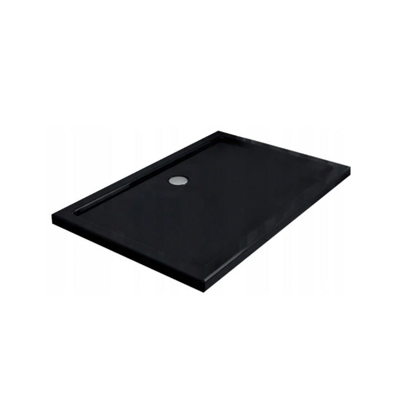 DRZWI PRYSZNICOWE Z BRODZIKIEM SH03D/ST06C CHROM/CZARNY 115-120/120x100 CM 8 MM
