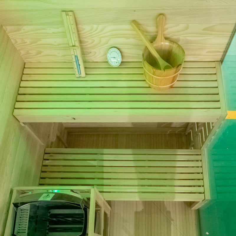 SAUNA FIŃSKA WYSOKOTEMPERATUROWA Z PIECEM LARK3/HARVIA 4,5KW 3-4 OSOBOWA 140x150 CM LARK3