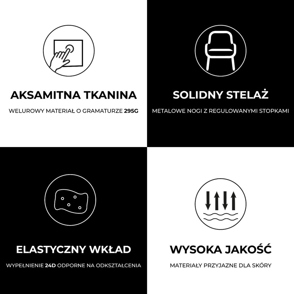 FOTEL KRZESŁO WELUROWE TAPICEROWANE RISO PUDROWY RÓŻ NOGI CHROM RISO-PP-CH