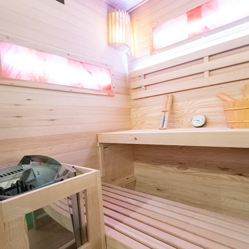 SAUNA FIŃSKA WYSOKOTEMPERATUROWA Z PIECEM LARK3/HARVIA 4,5KW 3-4 OSOBOWA 140x150 CM LARK3