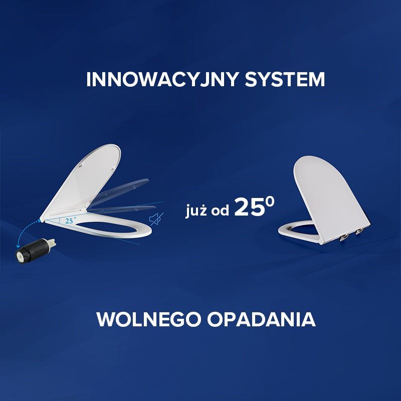 MISKA WC WISZĄCA TORNADO NERO-WH-02 BIAŁA DESKA WOLNOOPADAJĄCA DUROPLAST NERO-WH-02