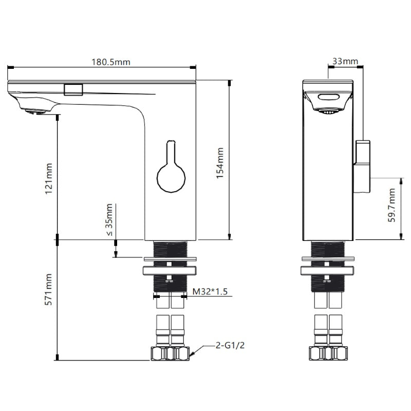 BATERIA ŁAZIENKOWA BEZDOTYKOWA F14-GR SZARA LCD F14-GR