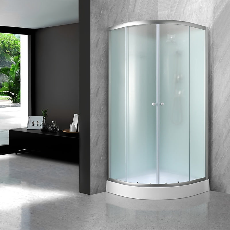 KABINA PRYSZNICOWA PÓŁOKRĄGŁA Z BRODZIKIEM WSH305B MAT CHROM 90x90 CM WSH305B-MAT-90