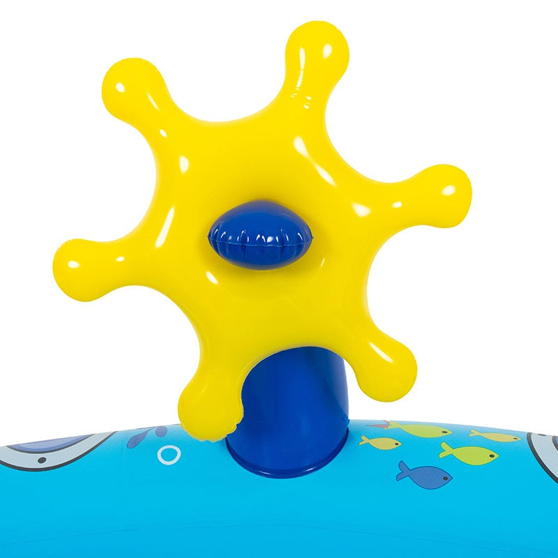 BASEN MATA POMPOWANA DLA DZIECI MARINE Z FONTANNĄ I ZJEŻDZALNIĄ 203x152 CM MARINE