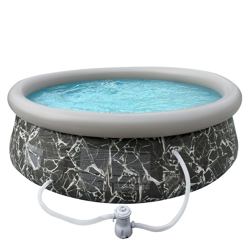BASEN OGRODOWY POMPOWANY OKRĄGŁY MARBLE Z POMPĄ 360x76 CM MARBLE