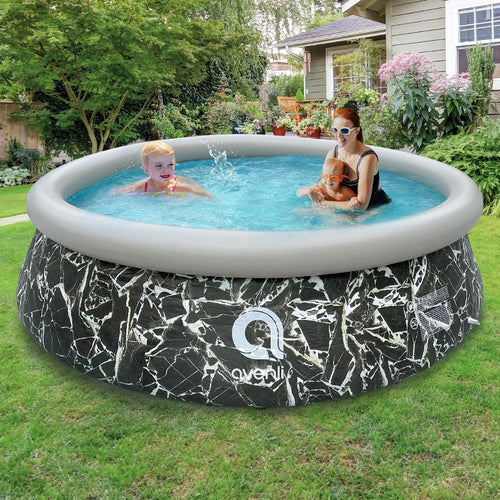 BASEN OGRODOWY POMPOWANY OKRĄGŁY MARBLE Z POMPĄ 360x76 CM MARBLE