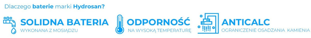 BATERIA ŁAZIENKOWA PRYSZNICOWA T206B CZARNA T206B-BL