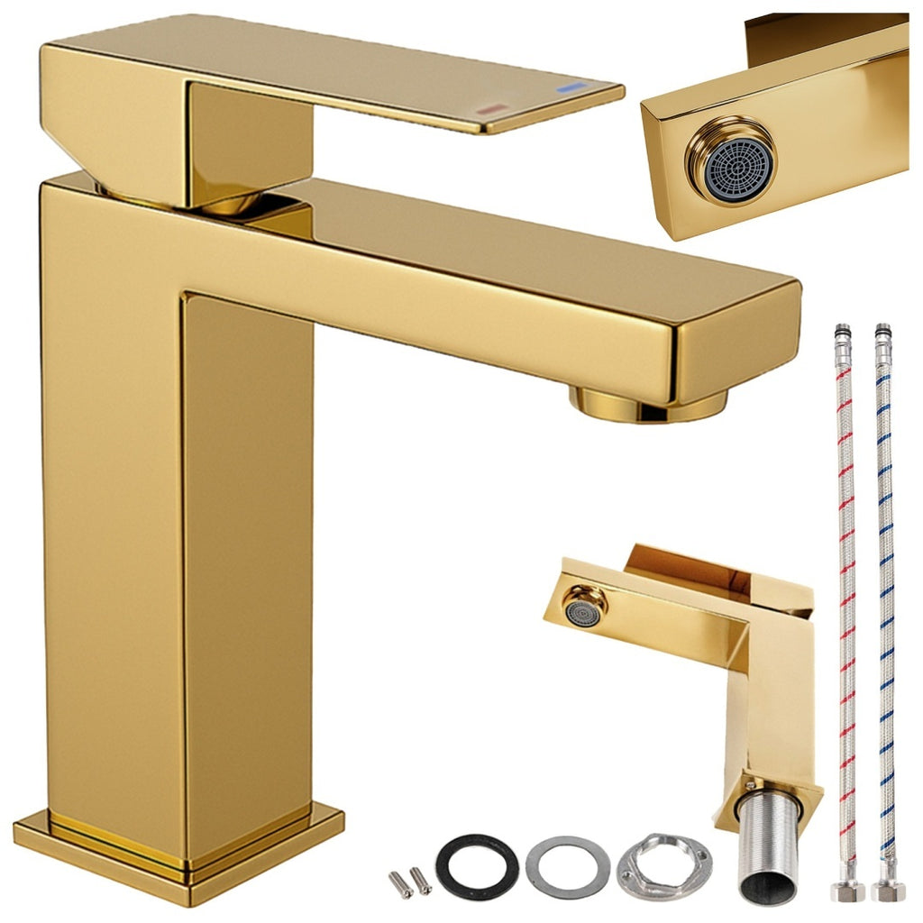 BATERIA ŁAZIENKOWA UMYWALKOWA F211C ZŁOTA F211C-GL